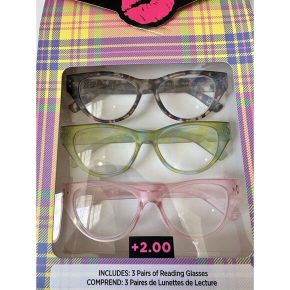 Betsey Johnson Reading Glasses +2.00 Lot | 6 Pairs | 2 Sets of 3 | Cat Eye | New main image 4